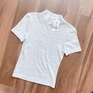 American Apparel Mock Neck Ponte Tee NWT